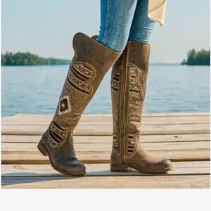 Born Brown and Gray Over the Knee Boots
NWT.  CG